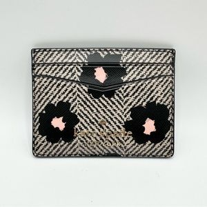 Kate Spade Herringbone Floral Small Slim Card Holder